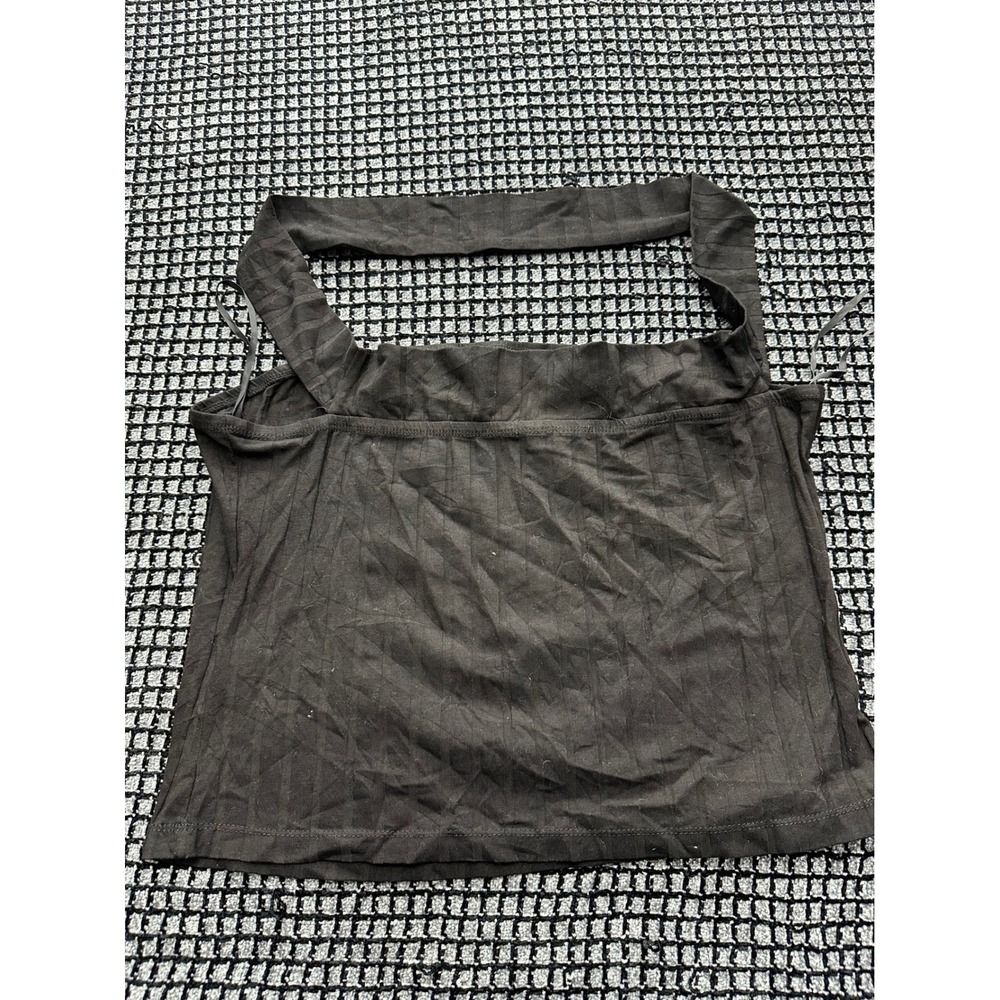 SHEIN Halter Top Womens Size 8 Black Excellent Ribbed Cotton JIT5814587